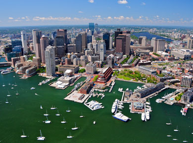 Aerial view of Boston, MA
