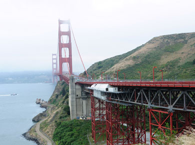 Golden gate in fog  SFO
