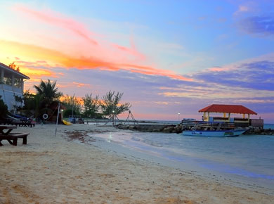 Jamaican resort beach
